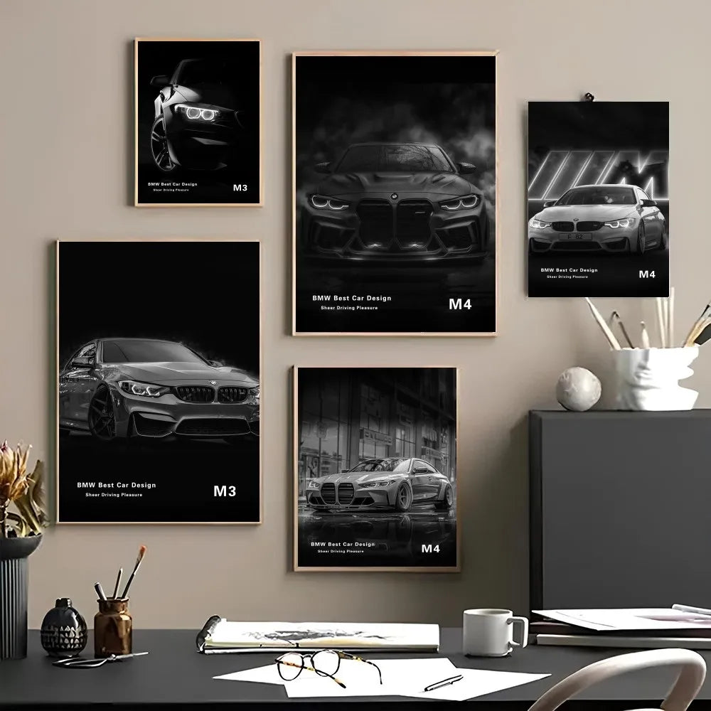 BMW Black and White Posters