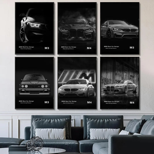 BMW Black and White Posters