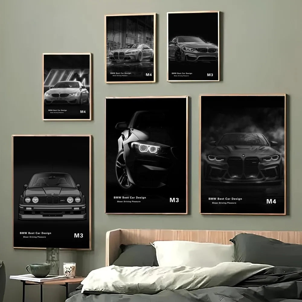 BMW Black and White Posters