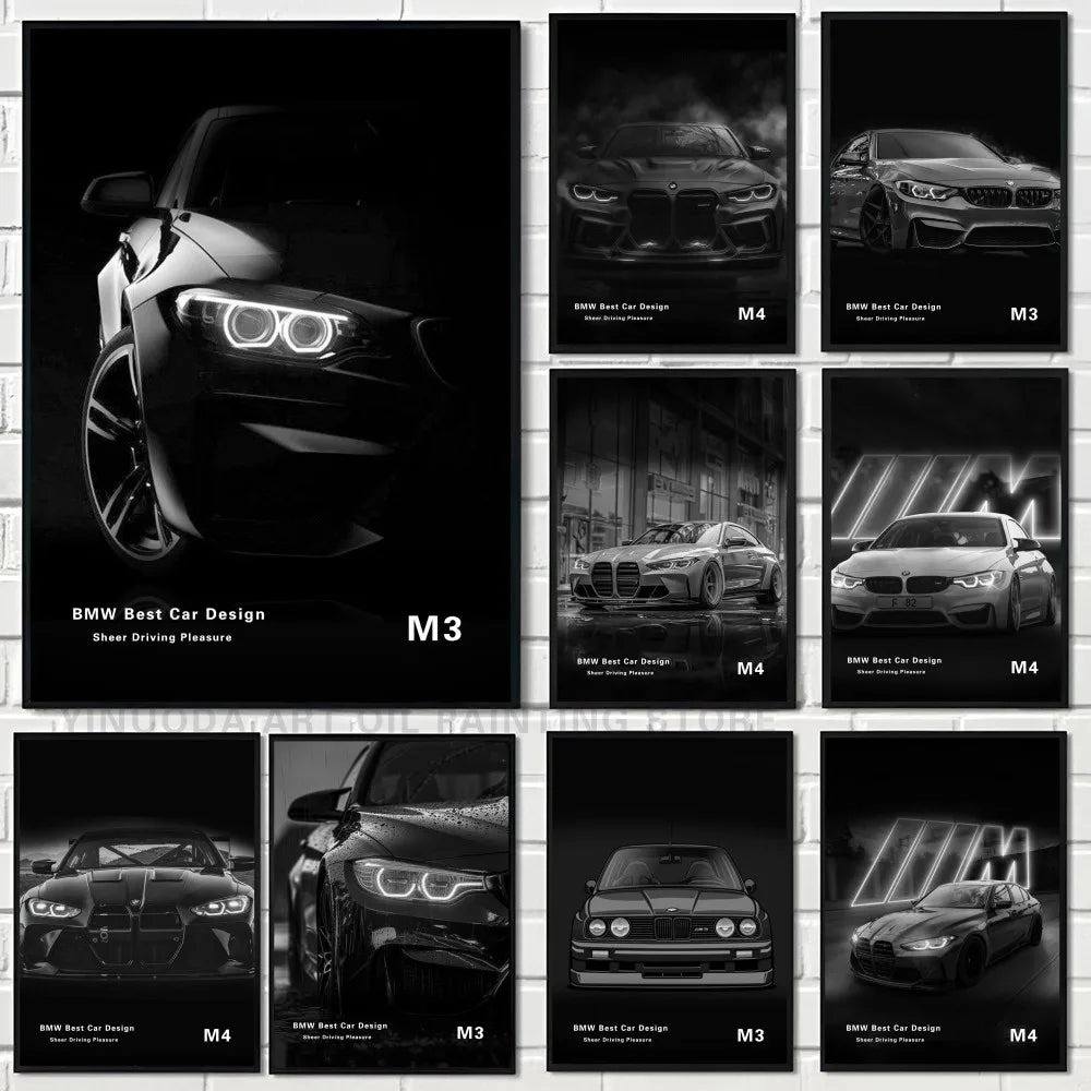 BMW Black and White Posters